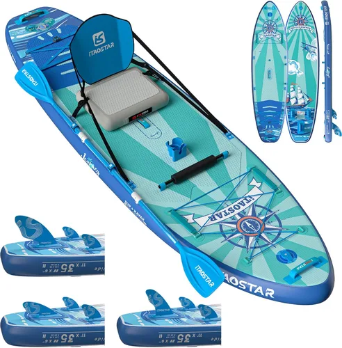 Miniatura 12 de iTAOSTAR Journey Tabla de Paddle de 11'6" / 11'×34" / 11'×35" Extra Ancha, Accesorios Premium de Tabla SUP Todo-en-Uno, Aletas Personalizadas