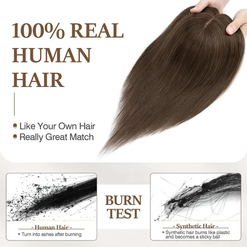 Miniatura 118 de Rich Choices Pelucas con topper de cabello para mujeres, cabello humano real 100% Remy, sin flequillo, para mujeres con adelgazamiento en la parte
