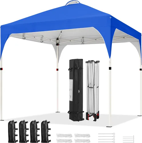 Yaheetech Tienda de campaña desplegable de 6.6 x 6.6 pulgadas con ventilación, tienda de campaña fácil de instalar, toldo instantáneo con bolsa con