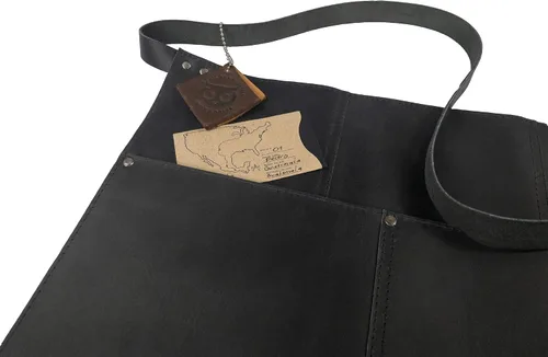 Miniatura 7 de Hide & Drink, Delantal de cintura, bolsillos remachados, accesorios de camarera y camarero, pantalones cortos de servidor, cuero de grano completo