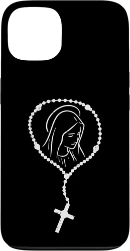 Funda de regalo católica religiosa para iPhone 13 Rosario Virgen María Dios Jesús Fe