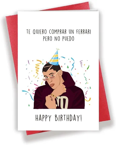 Tarjeta de cumpleaños humorística de Bad Bunny, tarjeta de felicitación de cumpleaños traviesa, preciosa tarjeta de feliz cumpleaños para él y ella