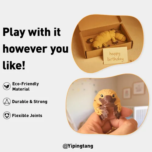 Miniatura 79 de Yipintang Criaturas Impresas en 3D Animales Flexibles - Juego de Animales Fidget de 7 Pulgadas para Decoración de Estantes (Pareja de León Adulto)