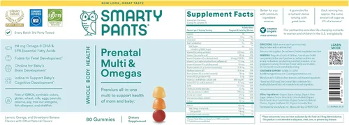 Miniatura 13 de SmartyPants Vitaminas prenatales para mujeres, gomitas multivitamínicas: aceite de pescado Omega 3 (EPA/DHA), biotina, metilfolato, vitamina D3, C