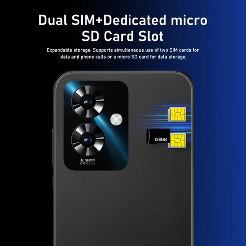 Miniatura 3 de LilCost Note 60 Smartphone, 16 GB ROM, extensión de 128 GB, Dual SIM, pantalla HD de 5.0'' con batería de 3500 mAh y cámara dual, soporte