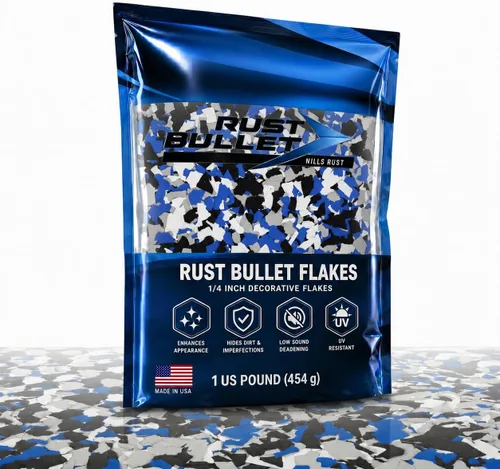Miniatura 17 de RUST BULLET Copos de color decorativos – marrón otoñal – Personaliza pisos de concreto con 1 libra de chips de vinilo duraderos y resistentes a
