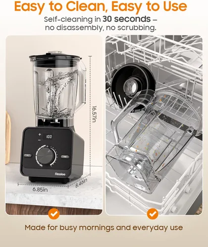 Miniatura 6 de Licuadora profesional de alta potencia, motor de 3.5 HP actualizado 2026 30000 RPM, licuadora de encimera resistente para batidos, batidos, frutas