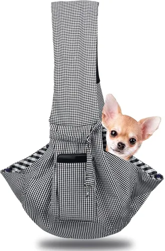 Miniatura 13 de Transportador reversible para mascotas, perros y gatos, correa ajustable de hasta 12 libras para perros pequeños, gatos, manos libres, bolsas