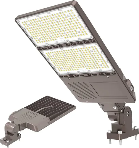 UL Listado LED luz de estacionamiento 320 W 256 W 192 W ajustable con fotocélula 48000LM LED Shoebox Pole Flood Lights Arm Mount 5000K IP65 Outdoor