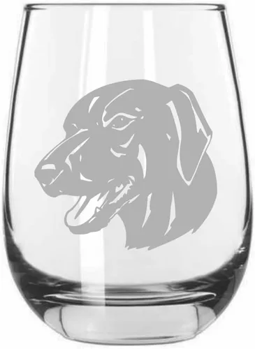 Miniatura 500 de Sakhalin Husky Dog - Copa de vino grabada personalizada de 15.25 onzas sin tallo
