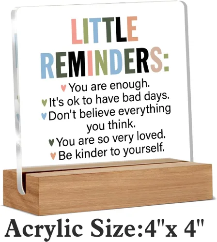 Miniatura 2 de Regalos Inspiradores y Motivacionales para Empleados, Pequeños Recordatorios, Estás Bien, Letrero Decorativo de Escritorio Transparente de Acrílico