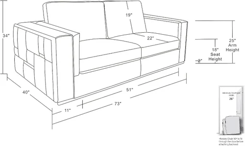 Miniatura 14 de Blackjack Furniture Catania - Moderno juego de sofá de cuero italiano de grano superior para sala de estar con marco de madera dura secada al horno