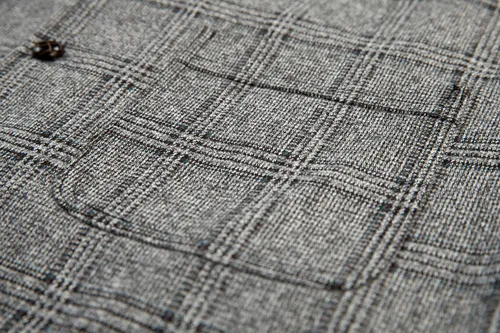 Miniatura 4 de Chaleco de traje vintage para hombre, chaleco de tweed a cuadros, chaleco de ajuste regular para padrinos de boda