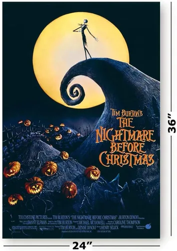 Miniatura 2 de Tim Burton's The Nightmare Before Christmas - Póster de película (estilo regular, color blanco) (tamaño: 24 x 36 pulgadas)