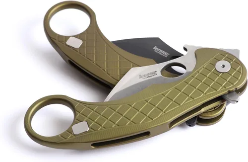 Miniatura 5 de LionSTEEL LEONE - Cuchillo plegable Karambit con hoja de acero CPM-Magnacut, mango integral de aluminio sólido, diseño Emerson Wave Design
