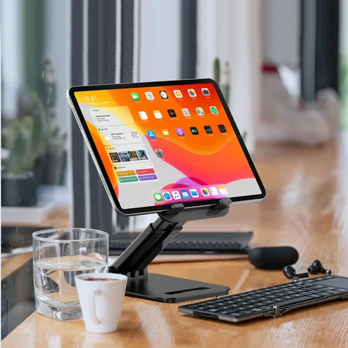 Miniatura 8 de Soporte para tableta Tonmom para iPad, soporte para tableta ajustable para escritorio, soporte para monitor portátil plegable compatible