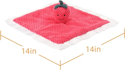 Miniatura 8 de Apricot Lamb Manta de seguridad de frutas rellenas de fresa, manta de personaje para guardería, manta de lujo para acurrucarse de felpa para bebé