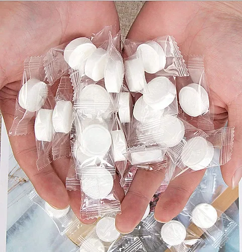 Miniatura 7 de Toalla comprimida para monedas, toallitas portátiles, servilletas de papel, no tejidas, desechables, de algodón comprimido, toalla de tejido