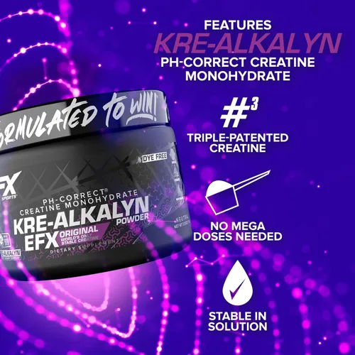 Miniatura 4 de EFX Sports Kre-Alkalyn EFX Powder Suplemento en polvo de monohidrato de creatina pH correcto Fuerza, crecimiento muscular y rendimiento 66
