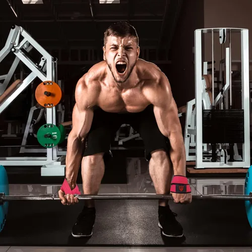 Miniatura 5 de Correas de levantamiento de pesas acolchadas figura 8 muñequeras para hombres y mujeres, fitness, culturismo, entrenamiento pesado, levantamiento