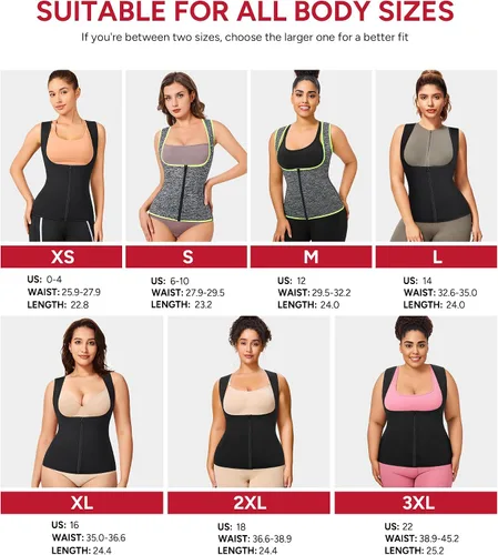 Miniatura 3 de GAODI Chaleco de entrenamiento de cintura para mujer, corsé delgado, camiseta sin mangas con cremallera, camisa de compresión, traje de sauna