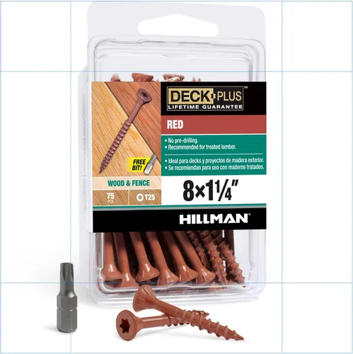 Miniatura 51 de Deck Plus Tornillos para valla y madera exterior con revestimiento epoxi de 3 pulgadas #10 x 3 Torx/Star Drive Incluido, rosca gruesa, tornillo
