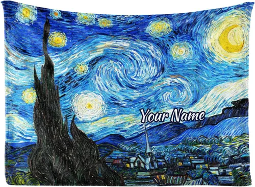 Jekeno Regalos abstractos personalizados para mujeres y hombres, impresión de manta abstracta, manta personalizada con nombre, mantas de franela
