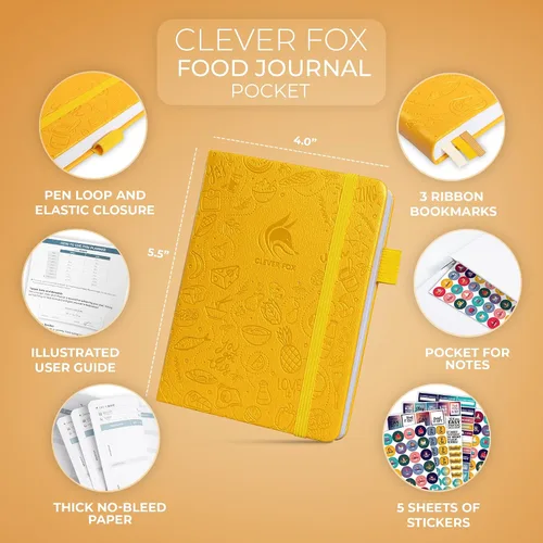 Miniatura 2 de Clever Fox Diario de Comida de Bolsillo - Diario de Comidas Diario, Planificador de Comidas para Llevar un Control de Calorías y Nutrientes