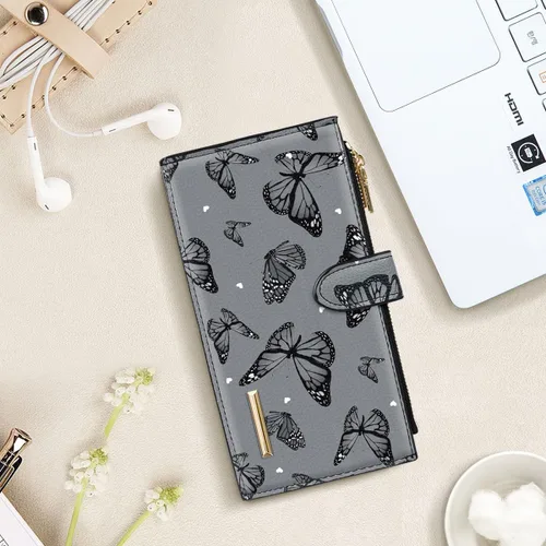 Miniatura 6 de Billetera de mujer con bloqueo RFID de gran capacidad, organizador multitarjetas, billetera plegable para mujer con bolsillo con cremallera