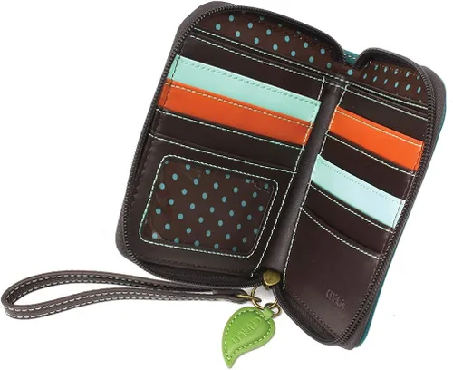 Miniatura 4 de CHALA Cartera con cremallera pulsera 8 ranuras para tarjetas de crédito piel sintética resistente