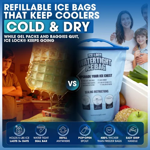 Miniatura 2 de Bolsa de Hielo Grande a Prueba de Fugas. Paquete de Hielo Reutilizable para Enfriador - Paquetes de Hielo Instantáneos de Larga Duración