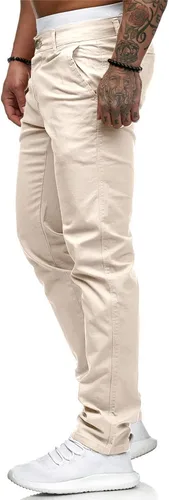 Miniatura 5 de HUNGSON Pantalones vaqueros casuales ajustados ajustados para hombre, pantalones de mezclilla rectos elásticos