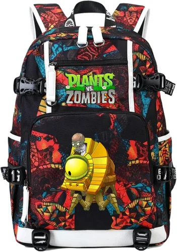 Miniatura 12 de ISaikoy Game Plants vs. Zombies - Mochila de hombro para libros, mochila escolar, mochila para computadora portátil, color rojo1