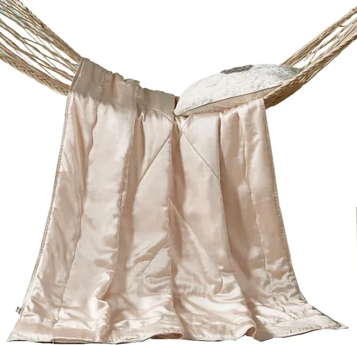 Miniatura 12 de Manta de seda pura, 100% seda de morera por dentro y fuera, manta suave para niños para sofá, cama, sofá de viaje, manta ligera y acogedora
