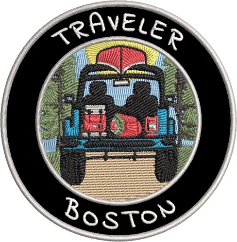 Parche bordado de Boston de alta calidad para planchar o coser, insignia decorativa, emblema de recuerdo de vacaciones, equipo de viaje, ropa,