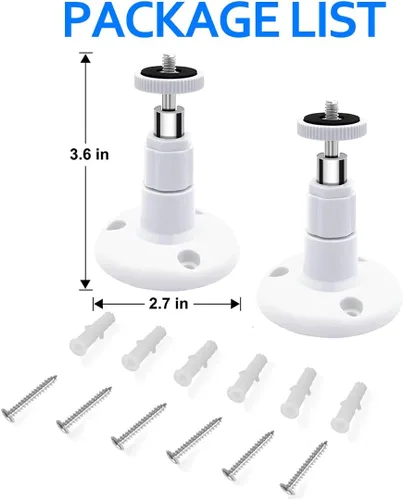 Miniatura 7 de Soporte de pared para Wyze Cam Pan V3 y Wyze Cam V4 y V3, paquete de 2 soportes ajustables giratorios de 360 grados para el sistema de cámara Wyze