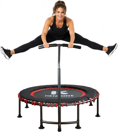 Miniatura 8 de K KENSONE Trampolín rebotador de bajo impacto de 40/48 pulgadas para adultos con bungee, 450/550 libras, mini trampolín de ejercicio silencioso