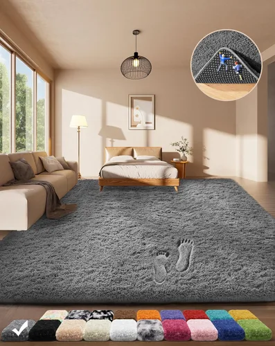 Miniatura 111 de Ophanie Alfombra Verde de Césped, Alfombras de Área para Dormitorio, Alfombra Shag Esponjosa de 4x6 pies, Suave Peluda Afelpada Linda para Niños 7