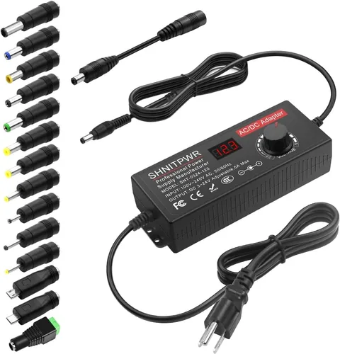 SHNITPWR Adaptador de CA 120W Adaptador de corriente universal 4V 5V 6V 9V 12V 15V 18V 19V 20V 24V Fuente de alimentación de conmutación ajustable