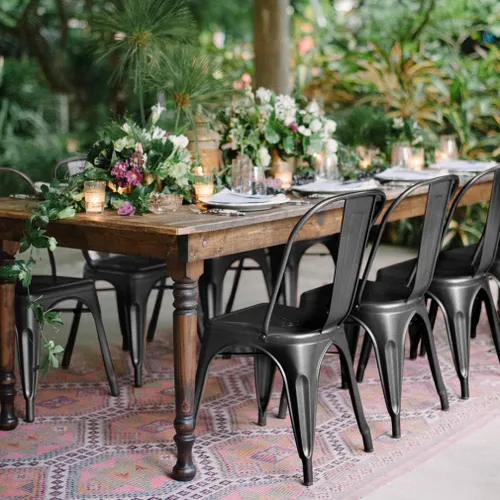 Miniatura 4 de FDW Sillas de comedor de metal, sillas de metal, silla de patio, altura del asiento, silla de comedor, cocina, sillas de restaurante Tolix, silla