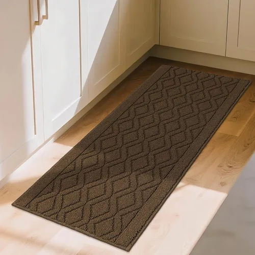 Miniatura 15 de COSY HOMEER Tapete de cocina antideslizantes, absorbentes para el piso, alfombra de cocina lavable, tapete de pie para fregadero, alfombra de Beige