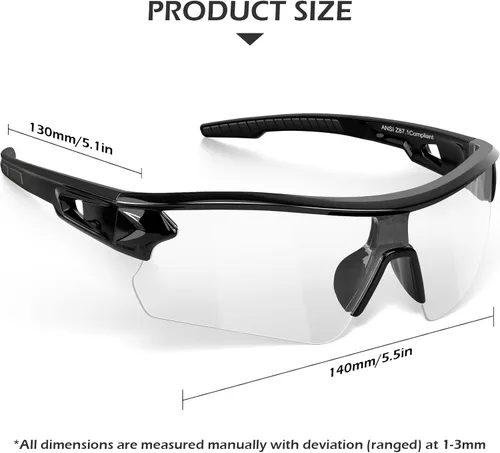 Miniatura 2 de OXG Juego de 3 gafas de seguridad para trabajo para hombres y mujeres, ANSI Z87.1 gafas protectoras resistentes a arañazos e impactos para industria