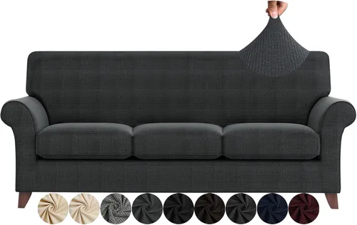 Miniatura 28 de ZNSAYOTX Fundas para sillas de sala de estar con brazos antideslizantes y elásticas para sillón, fundas de elastano para sillón, fundas protectoras
