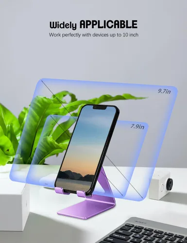 Miniatura 7 de Aoviho - Soporte para teléfono móvil, soporte para escritorio, soporte de aluminio para iPhone 15 14 13 12 pro 11 X Xs max 8 7 6 6s Plus SE Samsung