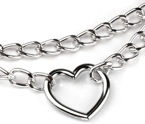 Miniatura 5 de Eigso Gargantilla gótica con cadena de corazón para mujer, gargantilla de cuero punk, collares Emo Grunge, collar para fiesta de los años 80