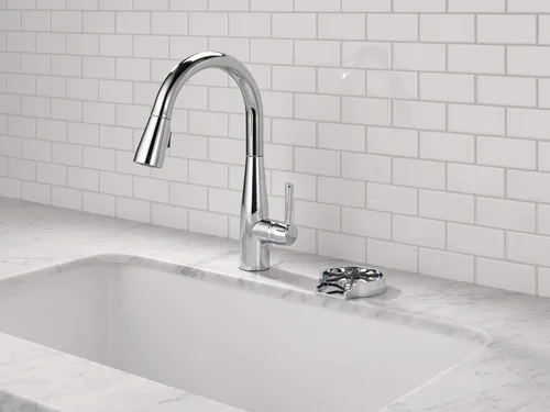 Miniatura 8 de Delta - Enjuagadora de vidrio para lavabos de cocina, accesorios para lavabo de cocina, enjuagadora de vidrio para barra, cromado GR150
