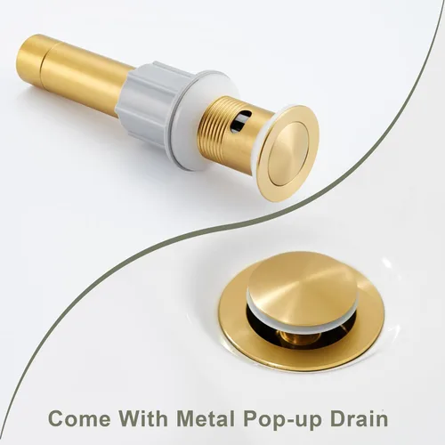Miniatura 8 de Ultimate Unicorn Grifo de Baño para Lavabo Dorado Cepillado, Grifo de Lavabo de Baño de 4 Pulgadas para 3 o 2 Agujeros, Grifos de Cascada de 2 Oro