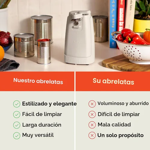 Miniatura 7 de bella Abrelatas eléctrico y afilador de cuchillos, palanca de corte extraíble, almacenamiento de cables, hoja de acero inoxidable, leche de avena