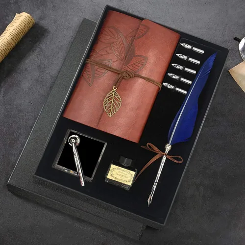 Miniatura 10 de GCCL Juego de Pluma y Tinta, Juego de Plumas de Caligrafía de Pluma Antigua para Mojar, incluye Pluma de Pluma, 5 Plumillas de Repuesto, Base