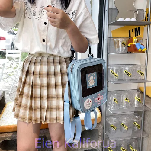 Miniatura 3 de Eien Kaliforua Ita Bag - Bolsa de 3 vías para mujer, diseño de consola de juegos, mochila Kawaii de dibujos animados